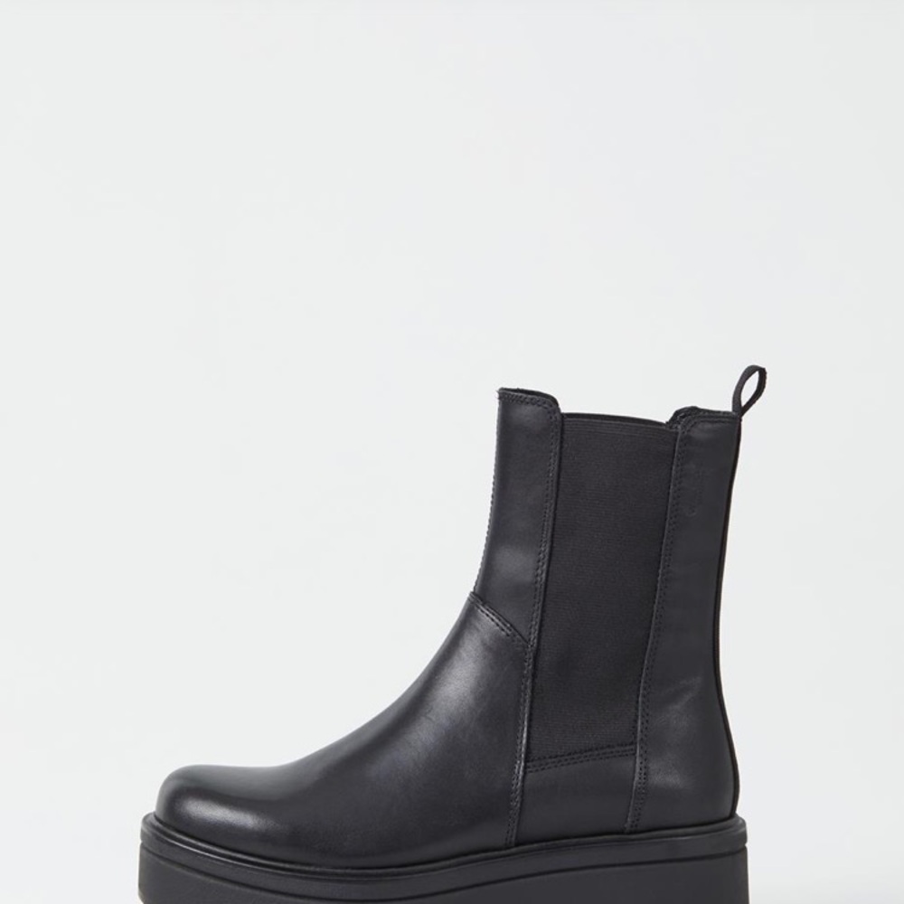 Vagabond Tara Black Leather Chelsea Platform Ankle Boots 39/9 - Picture 9 of 10